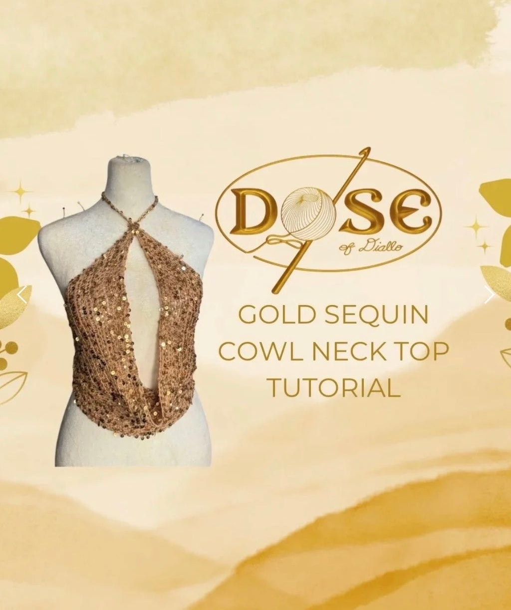 Gold Sequin Cowl Neck Pattern